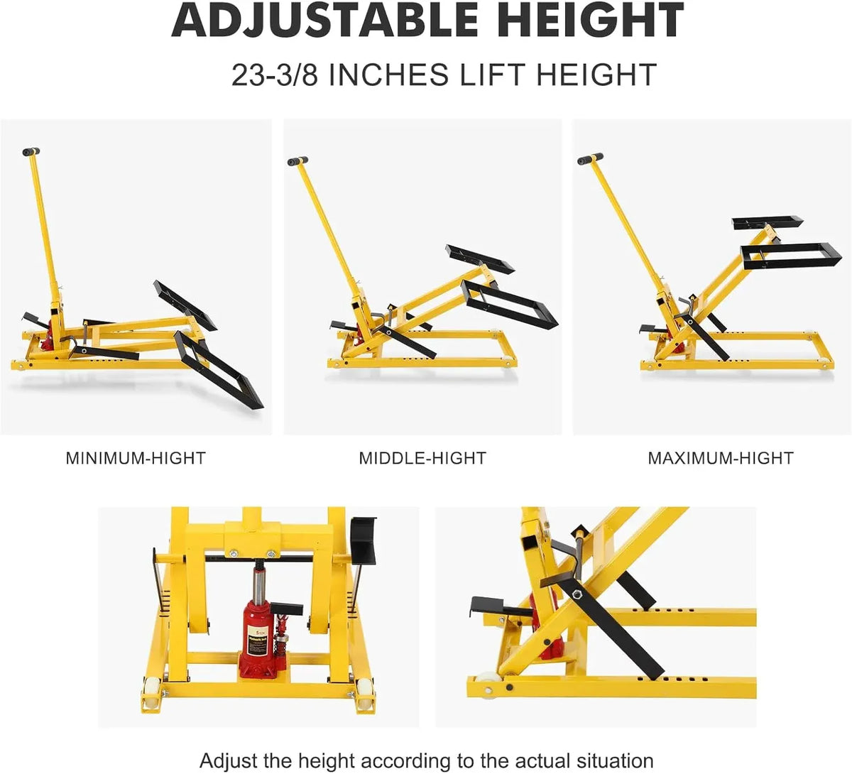 Lawn Mower Lift Jack 26 Inch, Lawn Mower Lift with Hydraulic Jack, Welded Solid Steel Construction, for Riding Lawn Mowers Tractors, ATV, Maintenance & Repairs (Weight Capacity 500 LBS)