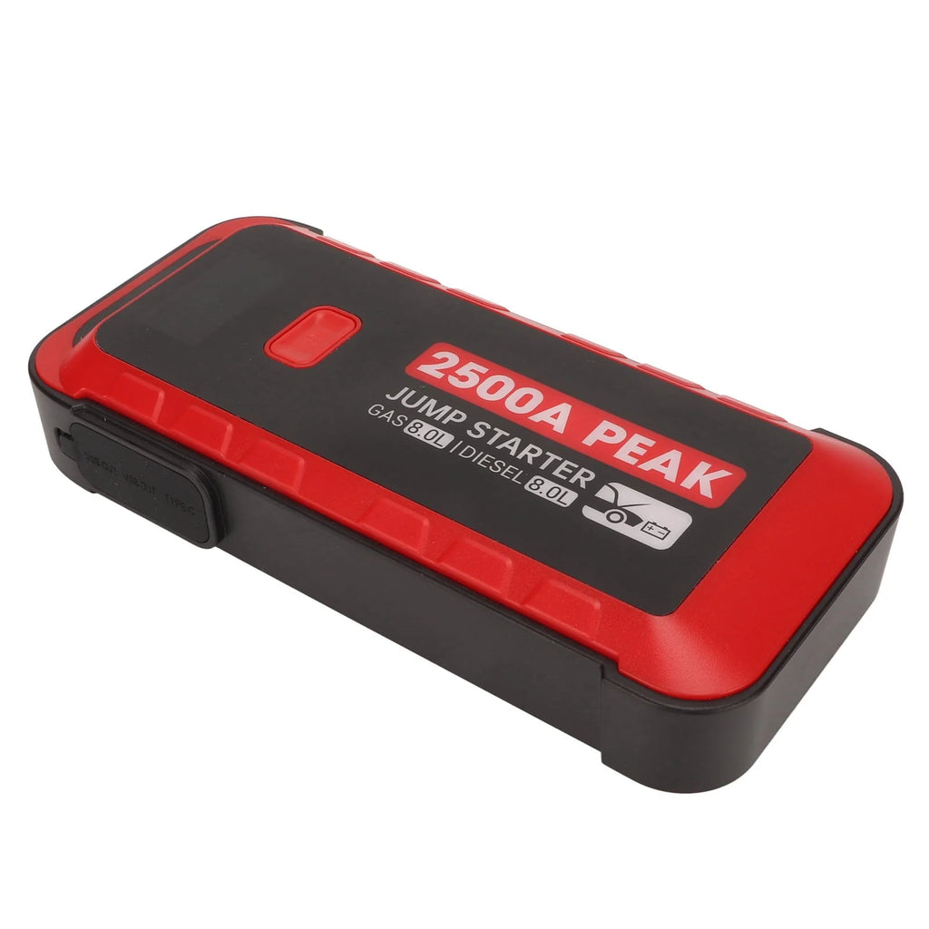 Car Battery Jump Starter 2500A 25800mAh USB Fast Charge LCD Display Portable Jump Starter for 12V Vehicle Camping