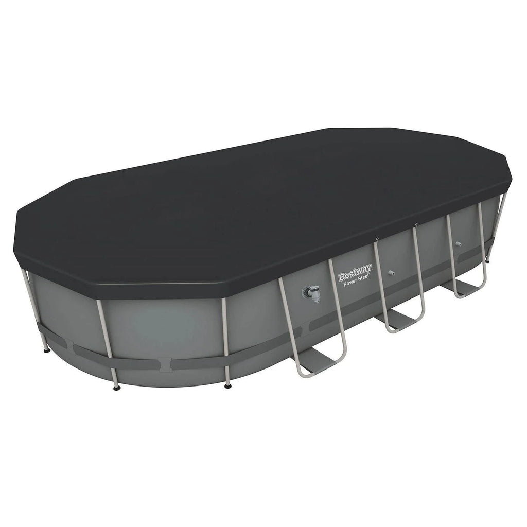 Bestway Power Steel 18ft x 9ft x 48in Above Ground Swimming Pool Set with Pump
