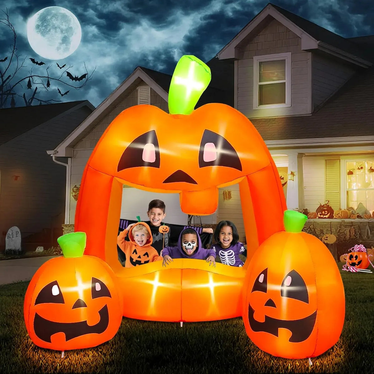 Kalolary 7FT Halloween Inflatables Animated Puppy Dog with Music, Witch Cauldron Halloween Blow Up Yard Decoration with Built-in LEDs for Indoor Outdoor Holiday Party Garden Lawn Decor