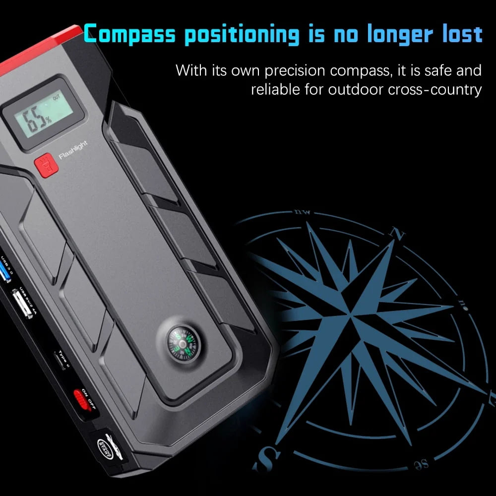 Car Battery Jump Starter 600A Jump Box (4L Gas/2.5L Diesel),DFITO Portable Car Starter Battery Pack with Smart Jumper Cables, Quick Charge, Large Display, Lights