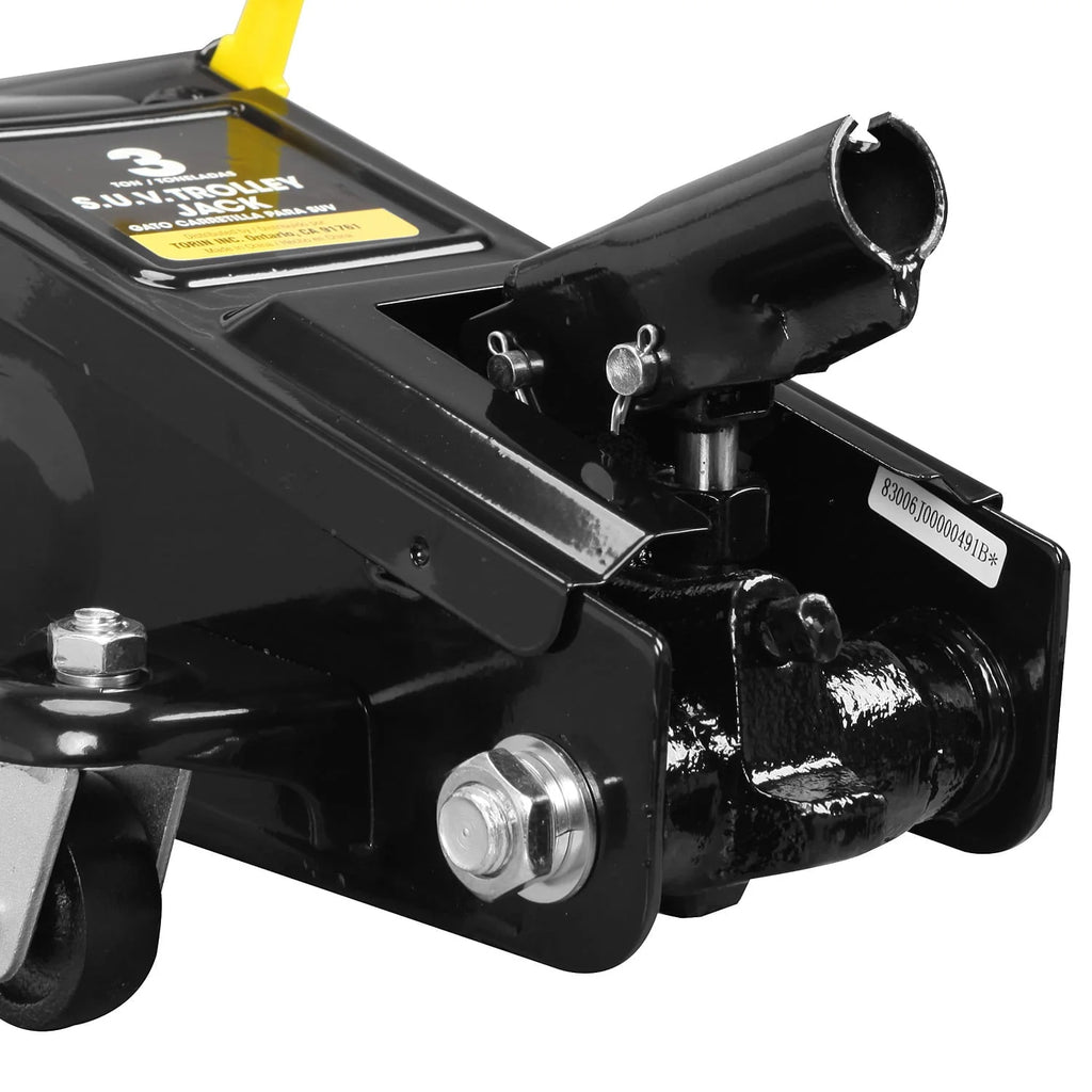 Torin 3 Ton (6,000 lb) Capacity Hydraulic Trolley Floor Jack with Extra Saddle (Fits: SUV and Extended Height Trucks) Black, W8306-B