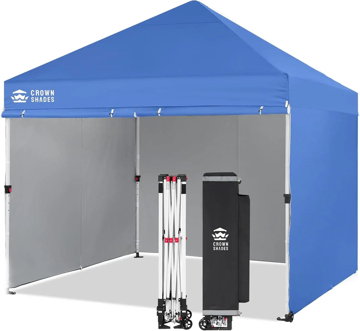 10X10 Comercial Instant Canopy Pop Up Tent with Center Lock (10x10 with 4 Sidewalls, Black)