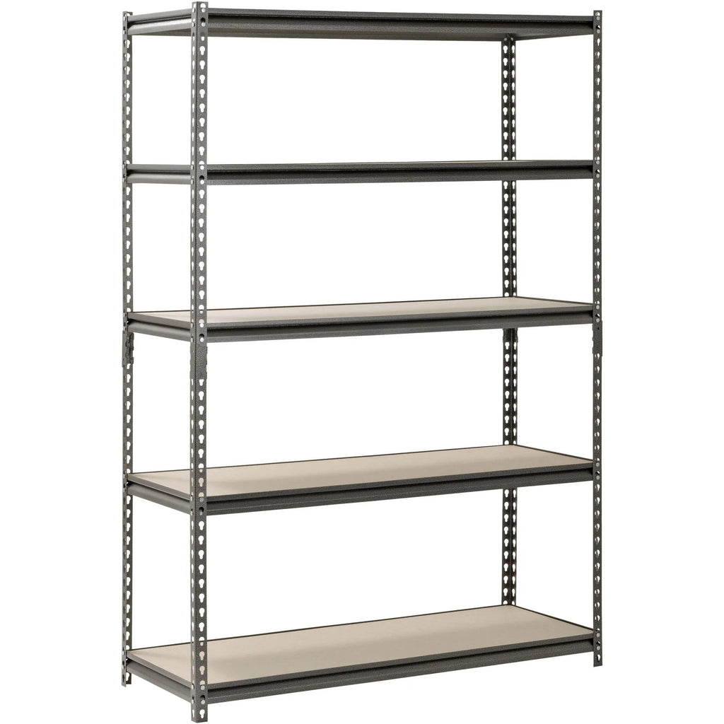 Muscle Rack 48W x 18D x 72H 5-Shelf Steel Freestanding Shelves, Silver