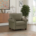 Living Room Sofa Single Seat Chair with Wood Leg Grey Faux Leather