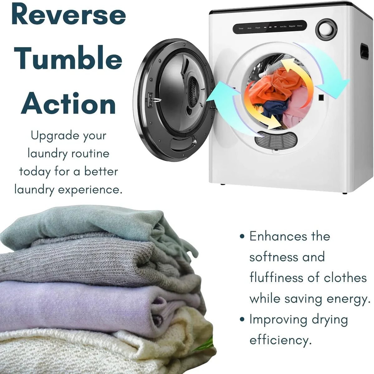 11LBS Compact Dryer 950W Portable Clothes Dryer Machine for Small Spaces, RVs and Apartments - Quiet, Sturdy ï1⁄4Easy to Use and LED Display