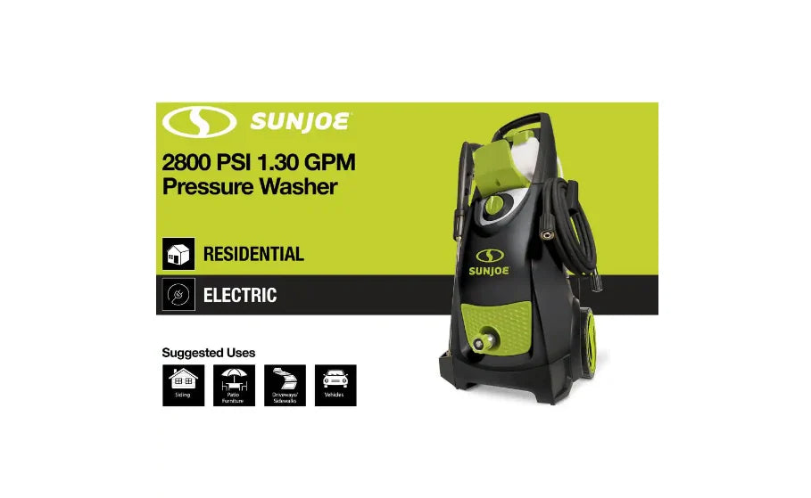 Sun Joe SPX3000 2800 MAX PSI 1.3 GPM 14.5 Amp Electric Pressure Washer