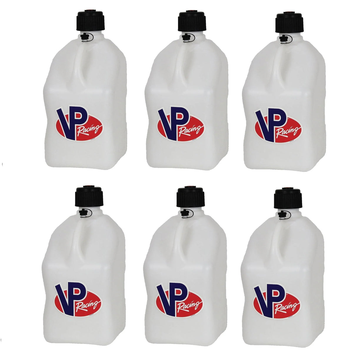 VP Racing Fuels Motorsport 5.5 Gallon Square Utility Jugs, White (4 Pack)