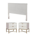 Home Square 3 Piece Furniture Set with 2-Drawer Nightstand & Full Wood Headboard