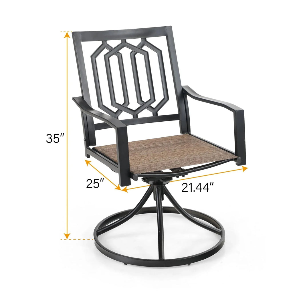 Sophia & William Outdoor Patio Swivel Dining Chair - Textilene - Set of 2