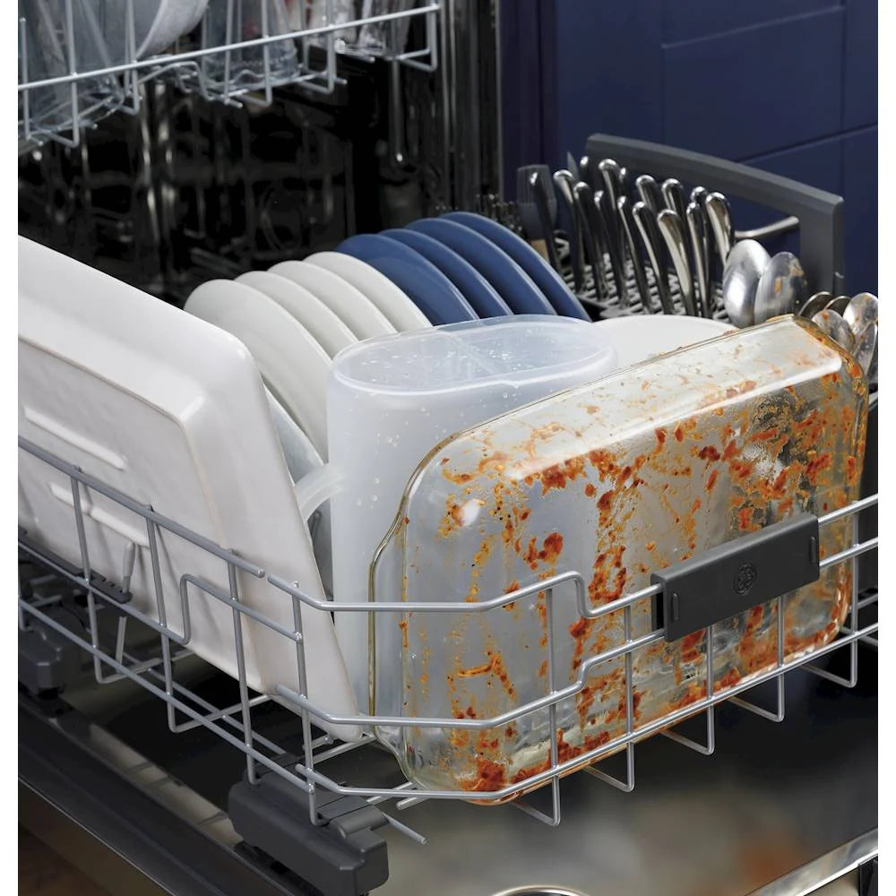GE - Top Control Built-In Dishwasher with Stainless Steel Tub, 3rd Rack, 46dBA - Slate