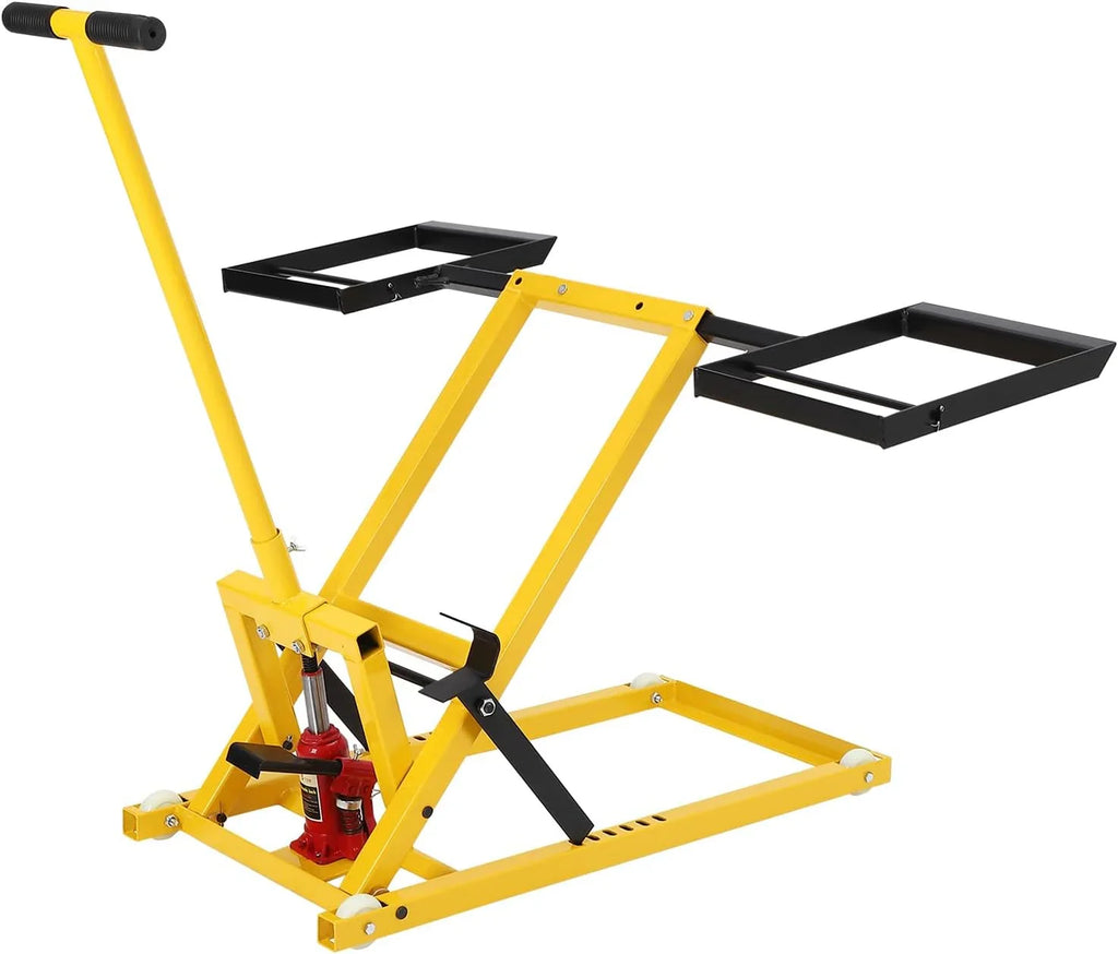 Lawn Mower Lift Jack 26 Inch, Lawn Mower Lift with Hydraulic Jack, Welded Solid Steel Construction, for Riding Lawn Mowers Tractors, ATV, Maintenance & Repairs (Weight Capacity 500 LBS)