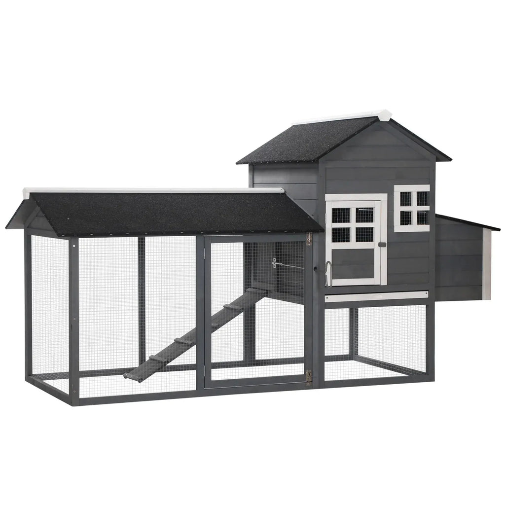 84'' Chicken Coop Deluxe Wooden House Hen Backyard Poultry Hutch Run Box