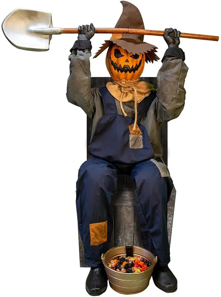 Haunted Hill Farm 7-Ft Animatronic Soul Harvester by Tekky, Halloween Animatronic, Spooky Prop & Party Decoration, Indoor & Covered Outdoor Creepy Witch Decor Motion-Activated Lights & Sound, LifeSize