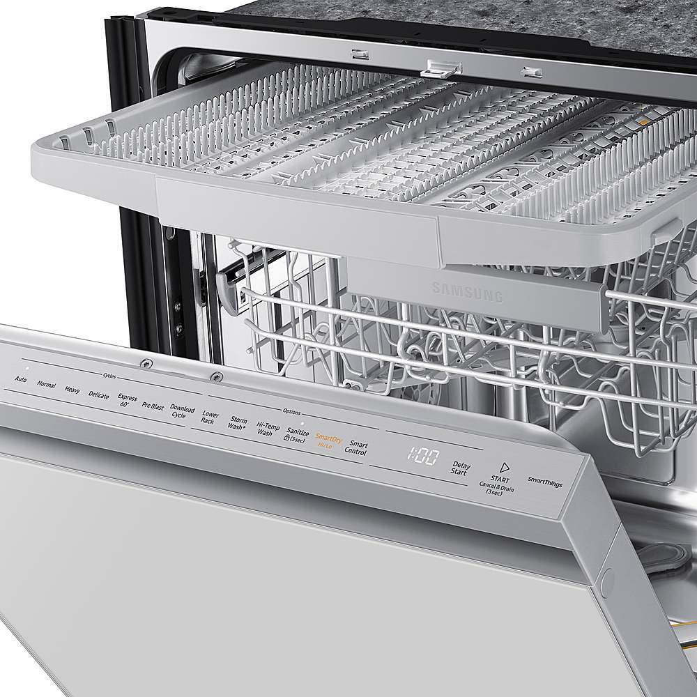 Samsung - Bespoke Smart 42dBA Dishwasher with StormWash+ and Smart Dry - Custom Panel Ready