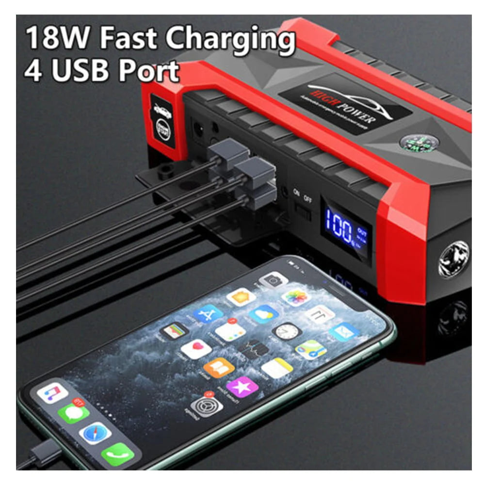 Xhy 89800mAh Car Jump Starter Portable Battery Pack Booster Jumper Box Emergency Start Power Bank Supply Charger with Built-in LED Light