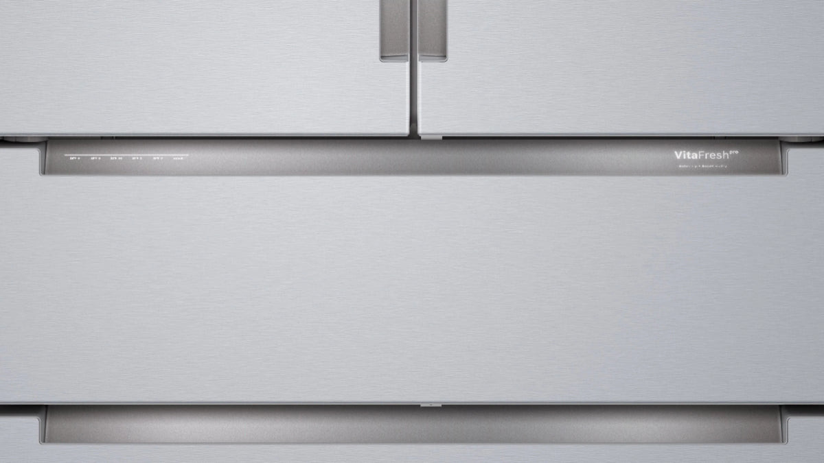 Bosch - 800 Series 20.5 Cu. Ft. 4-Door French Door Counter-Depth Smart Refrigerator - Stainless steel
