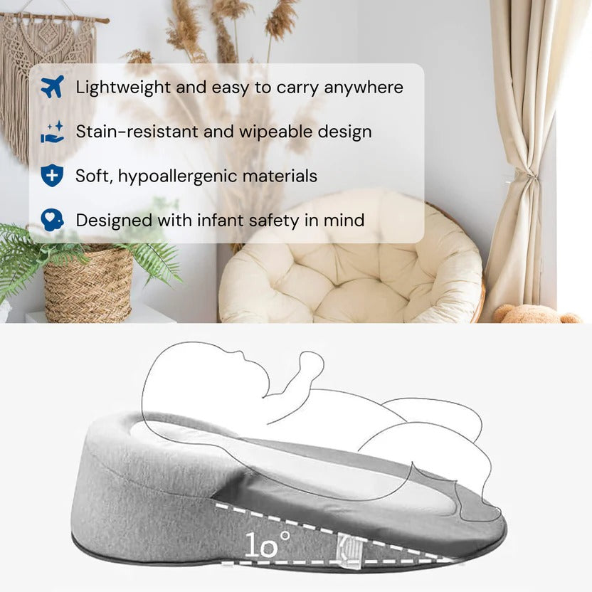 Baby Incline Cushion with Adjustable Leg Support for Newborns 0-12 Months