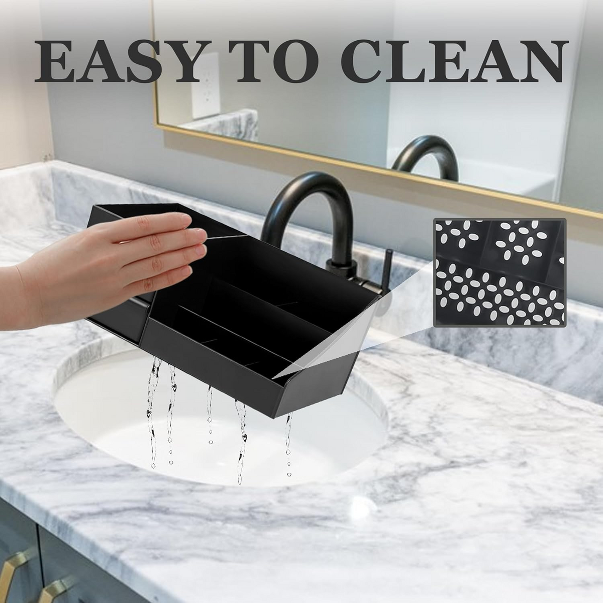 Bathroom Counter Bottle Organizer with Individual Compartments and Stable Base