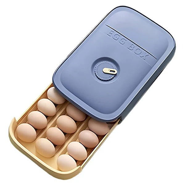 Egg Tray Holder with Rotating Date Dial and Stackable  Design