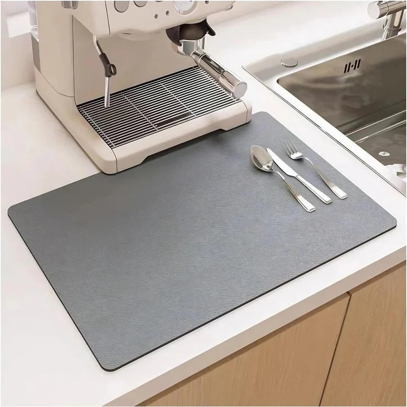 Absorbent Dish Drying Mat with Porous Microfiber and Fast  Evaporation