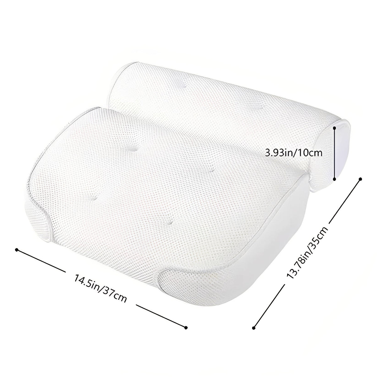 Ergonomic Bath Pillow with 6 Suction Cups and Mesh Surface for Head and Neck Support