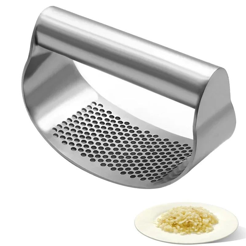 Curved Garlic Press Rocker with Bottle Opener and Multi-Ingredient  Function