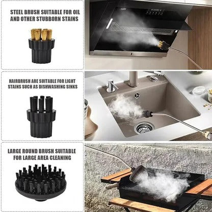 Handheld Steam Cleaner with 4.5 Bar Pressure and 5 Brush Attachments, 6 Speed  Levels