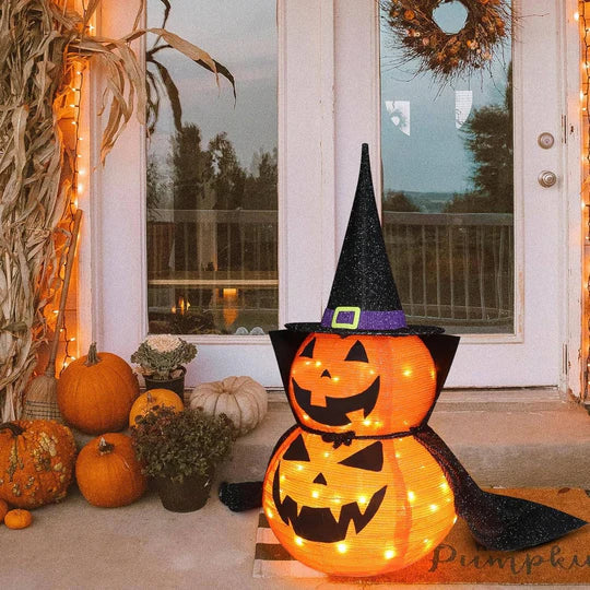 Halloween Collapsible Lighted Pumpkin Decoration Indoor Outdoor