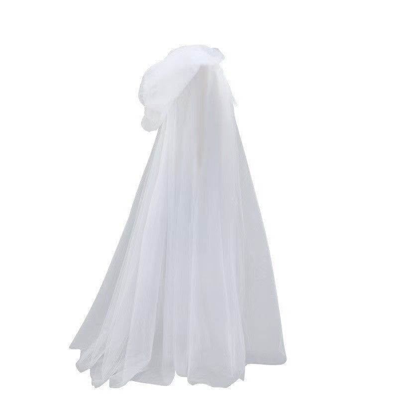 Hooded Witch Cloak with Sheer Mesh Fabric for Halloween and Cosplay