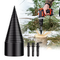 Firewood Drill Bit with Threaded Splitting Head and Three Interchangeable  Shanks