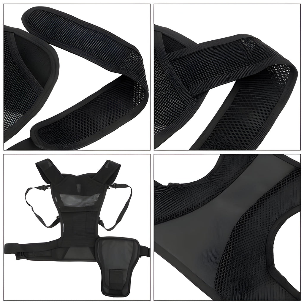 Camera Chest Harness with Dual Mount and Side Holster for Hands-Free  Carrying